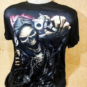 Digital 3D Skeleton Print Graphic Mens T-Shirt XLarge #H
